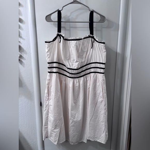 Torrid Off-White Summer Dress with Black Bow Accents - Picture 3 of 8